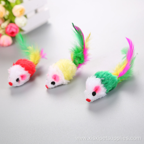 Plush mouse cat toy mice with rattle